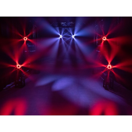 EUROLITE LED TMH-H240: Testa Mobile 3in1 Beam/Wash/Flower con Effetto Luce DMX