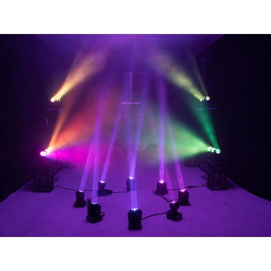 EUROLITE TMH-B60 Moving Head Beam LED 60W RGBW: Testa mobile compatta con fascio stretto 2° e controllo DMX/QuickDMX per eventi e DJ