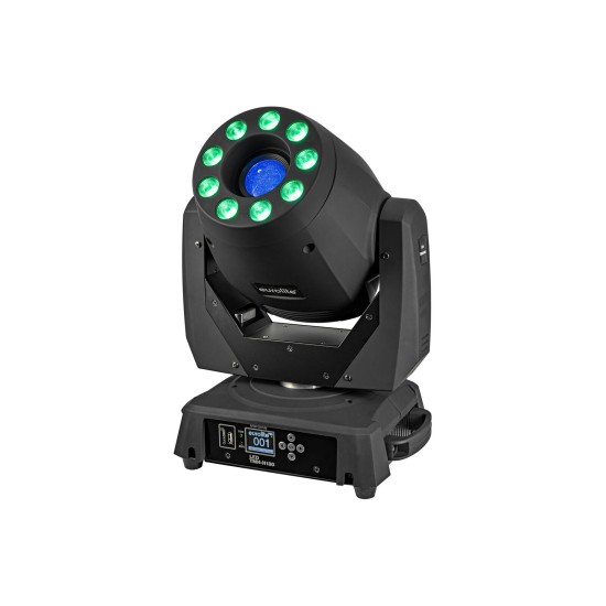 EUROLITE TMH-H180 Hybrid Moving Head Spot/Wash LED 200W: Testa mobile con Gobo rotanti, ruota colori e prisma per palco ed eventi