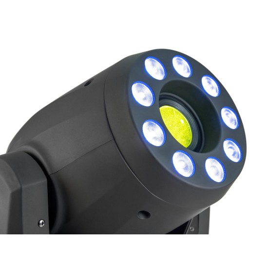 EUROLITE TMH-H180 Hybrid Moving Head Spot/Wash LED 200W: Testa mobile con Gobo rotanti, ruota colori e prisma per palco ed eventi