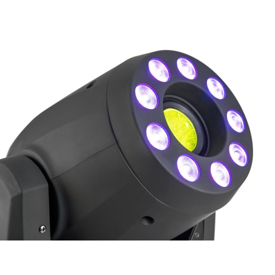 EUROLITE TMH-H180 Hybrid Moving Head Spot/Wash LED 200W: Testa mobile con Gobo rotanti, ruota colori e prisma per palco ed eventi