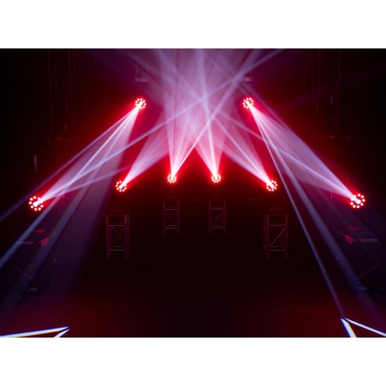 EUROLITE TMH-H180 Hybrid Moving Head Spot/Wash LED 200W: Testa mobile con Gobo rotanti, ruota colori e prisma per palco ed eventi