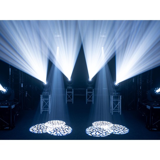 EUROLITE TMH-H180 Hybrid Moving Head Spot/Wash LED 200W: Testa mobile con Gobo rotanti, ruota colori e prisma per palco ed eventi