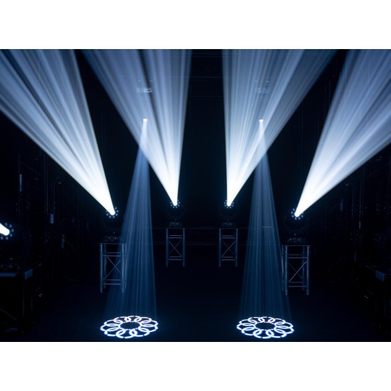 EUROLITE TMH-H180 Hybrid Moving Head Spot/Wash LED 200W: Testa mobile con Gobo rotanti, ruota colori e prisma per palco ed eventi