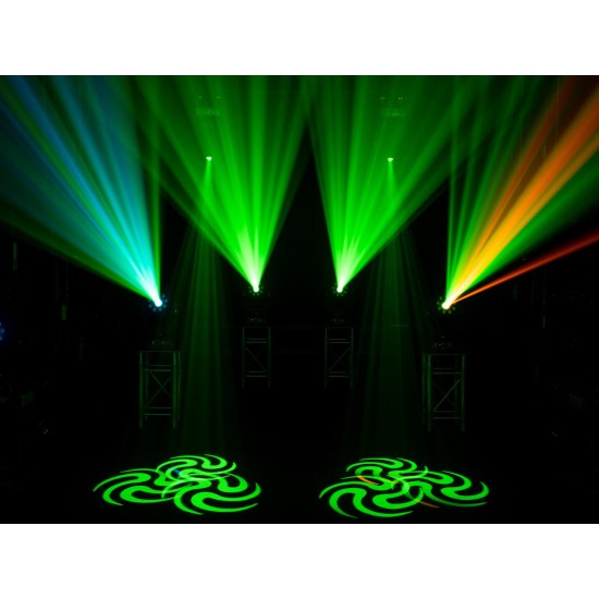 EUROLITE TMH-H180 Hybrid Moving Head Spot/Wash LED 200W: Testa mobile con Gobo rotanti, ruota colori e prisma per palco ed eventi