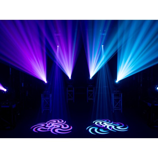 EUROLITE TMH-H180 Hybrid Moving Head Spot/Wash LED 200W: Testa mobile con Gobo rotanti, ruota colori e prisma per palco ed eventi