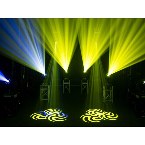 EUROLITE TMH-H180 Hybrid Moving Head Spot/Wash LED 200W: Testa mobile con Gobo rotanti, ruota colori e prisma per palco ed eventi