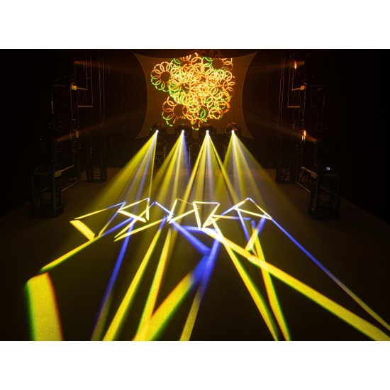 EUROLITE LED TMH-S180: Testa Mobile Spot LED 200W con Effetti Gobo e Prisma