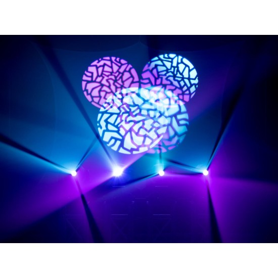 EUROLITE LED TMH-S180: Testa Mobile Spot LED 200W con Effetti Gobo e Prisma