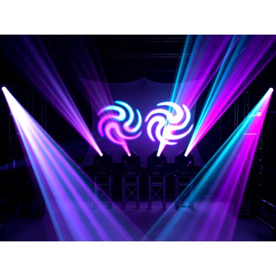 EUROLITE LED TMH-S180: Testa Mobile Spot LED 200W con Effetti Gobo e Prisma