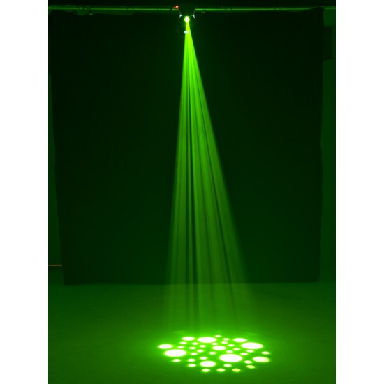 EUROLITE TSL-150 Scan COB LED 30W: Scanner luce DMX compatto con gobo, colori ed effetto Rainbow per DJ, club ed eventi live