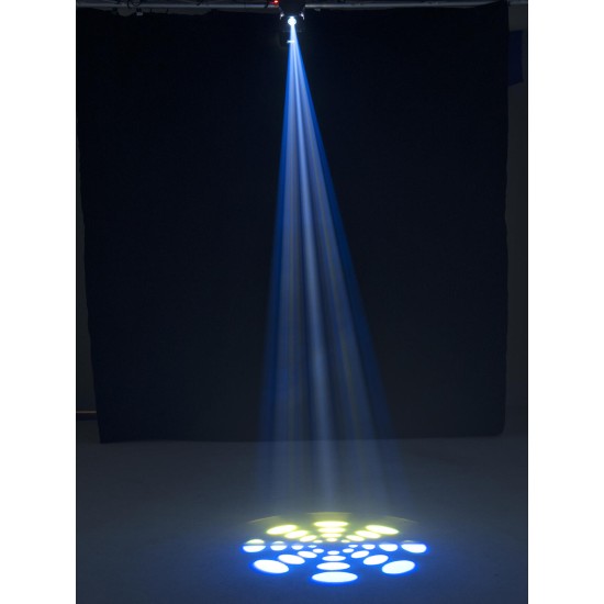 EUROLITE TSL-150 Scan COB LED 30W: Scanner luce DMX compatto con gobo, colori ed effetto Rainbow per DJ, club ed eventi live