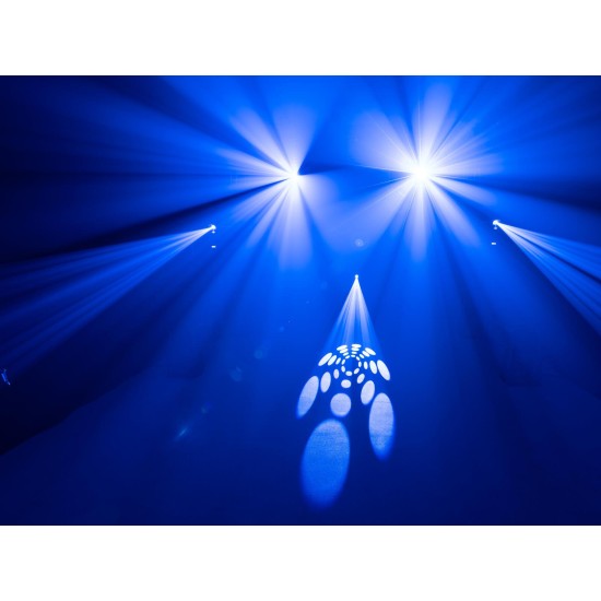 EUROLITE TSL-150 Scan COB LED 30W: Scanner luce DMX compatto con gobo, colori ed effetto Rainbow per DJ, club ed eventi live