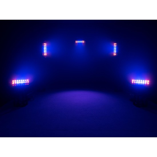 EUROLITE Pannello da Palco 16x12W HCL LED RGBWA/UV: Barra luci con barndoor, DMX e QuickDMX per eventi, palco e DJ