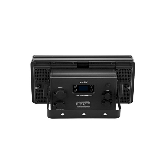 EUROLITE LED IP Triple Eye Hybrid - Proiettore LED da Palco con Effetto Luce DMX IP65