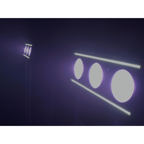 EUROLITE LED IP Triple Eye Hybrid - Proiettore LED da Palco con Effetto Luce DMX IP65