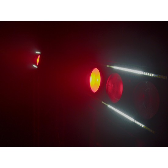 EUROLITE LED IP Triple Eye Hybrid - Proiettore LED da Palco con Effetto Luce DMX IP65