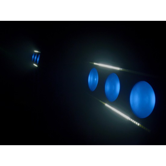 EUROLITE LED IP Triple Eye Hybrid - Proiettore LED da Palco con Effetto Luce DMX IP65