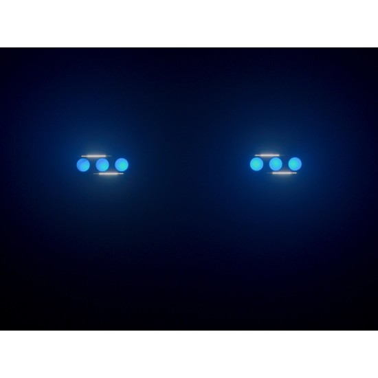 EUROLITE LED IP Triple Eye Hybrid - Proiettore LED da Palco con Effetto Luce DMX IP65