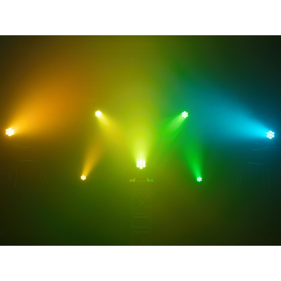 EUROLITE LED IP PAR 7x15W RGBL Spot IP65 con Telecomando e Filtri Antigelo