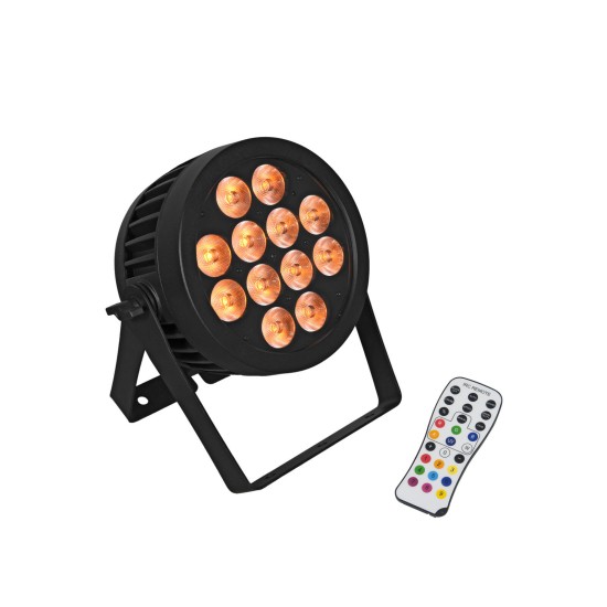 EUROLITE LED IP PAR 12x9W SCL Spot: Proiettore LED da Palco IP65 con Effetti Luce DMX