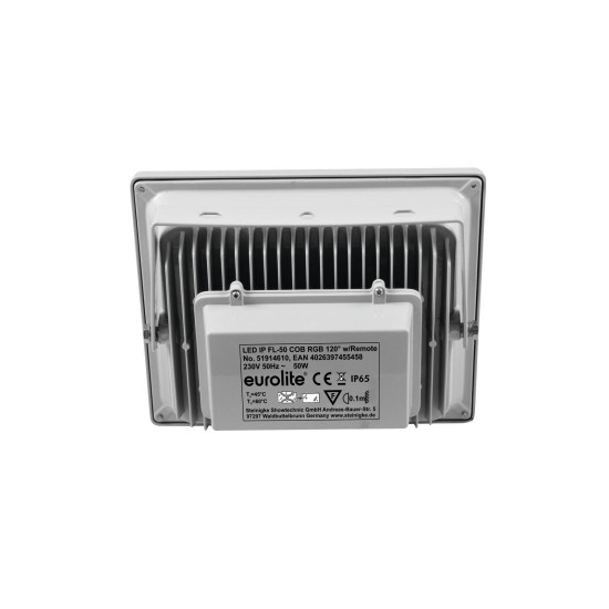 Proiettore LED Esterno EUROLITE IP FL-50 COB RGB 120° - Effetto Luce con Telecomando IR