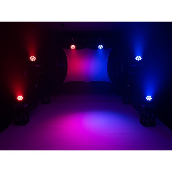 EUROLITE LED 4C-12 Silent Slim Spot - Proiettore LED RGBW per Effetti Luce DMX Professionali