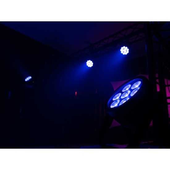 EUROLITE LED 4C-12 Silent Slim Spot - Proiettore LED RGBW per Effetti Luce DMX Professionali