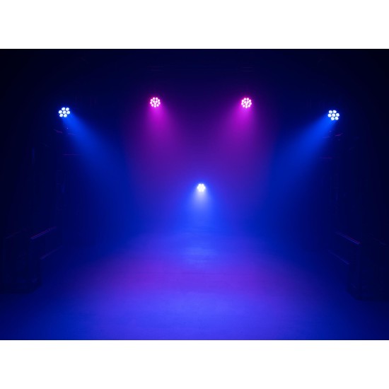 EUROLITE LED 4C-12 Silent Slim Spot - Proiettore LED RGBW per Effetti Luce DMX Professionali