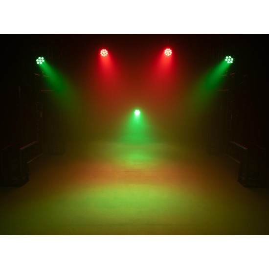 EUROLITE LED 4C-12 Silent Slim Spot - Proiettore LED RGBW per Effetti Luce DMX Professionali