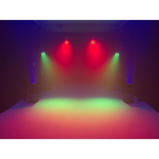 EUROLITE LED SLS-7 HCL Floor Bianco - Proiettore LED RGBWA/UV per Effetti Luce Professionali