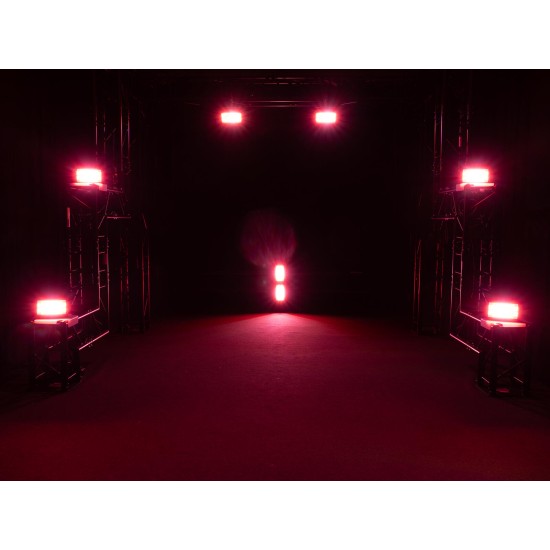 Strobo LED EUROLITE Mini Strobe ABL RGB CW 336 LED con DMX e Radiocomando, 65 gradi