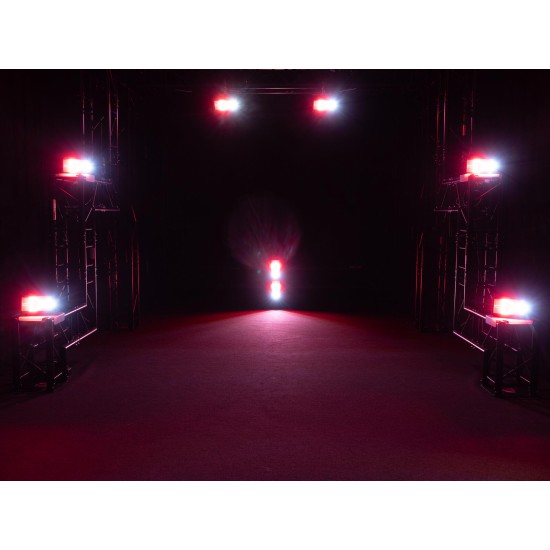 Strobo LED EUROLITE Mini Strobe ABL RGB CW 336 LED con DMX e Radiocomando, 65 gradi