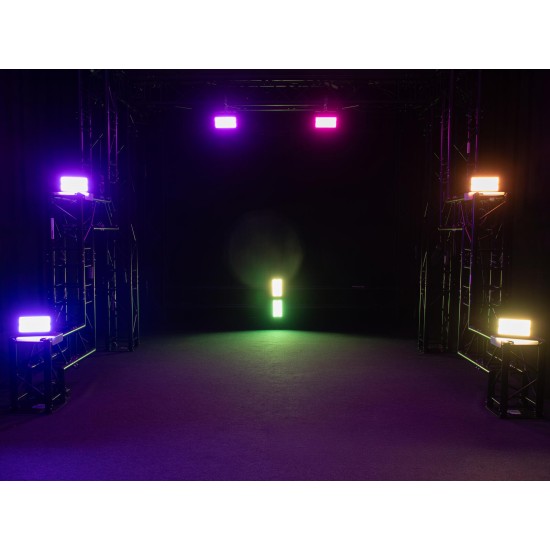 Strobo LED EUROLITE Mini Strobe ABL RGB CW 336 LED con DMX e Radiocomando, 65 gradi