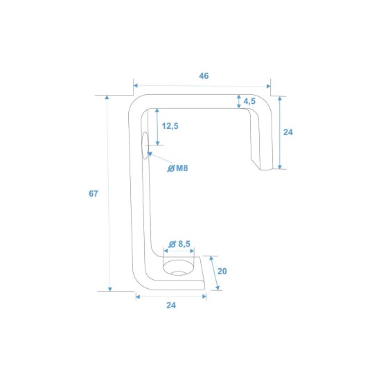 Gancio da Teatro Argento EUROLITE TH-25 per Proiettori e Effetti di Luce