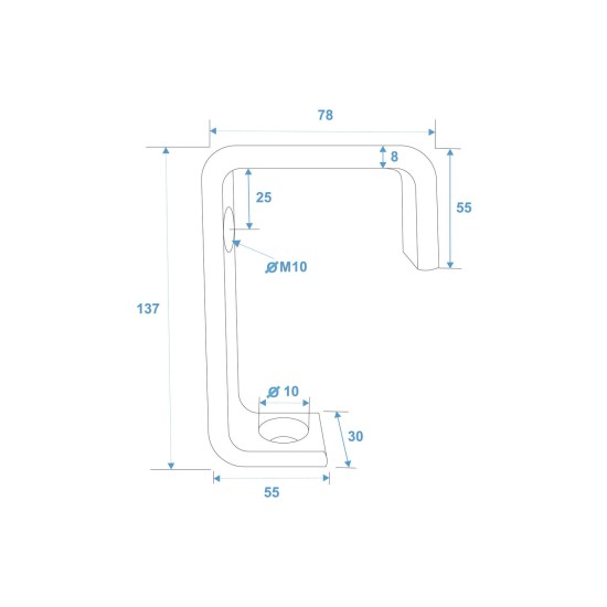 EUROLITE TH-52 Gancio da Teatro Argento per Proiettori e Effetti Luce su Truss