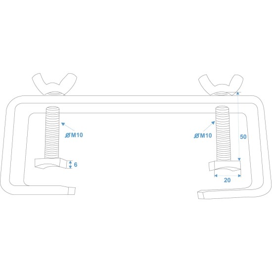 Gancio di Montaggio EUROLITE TCH-50/20 Argento per Tubi 45-50mm, Capacità 30kg