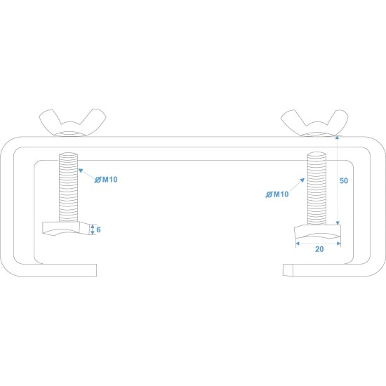 EUROLITE C-Clamp TCH-50/30 Silver per Montaggio su Tubi 50mm, Carico Massimo 30kg