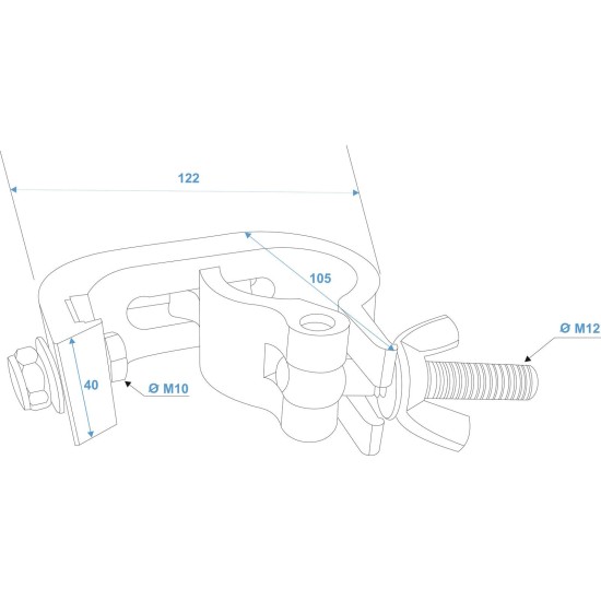 Gancio da Teatro Eurolite TH-200S Nero - Proiettori LED e Effetti Luce - TÜV Certificato
