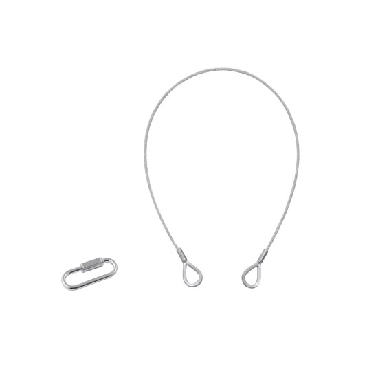 Corda di Sicurezza EUROLITE 3x600mm, 5 kg, Argento - Connettore Rapido B-90