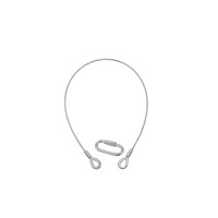 EUROLITE Corda di Sicurezza Argento 6x1000mm con Redancia e Connettore Fino a 35 kg