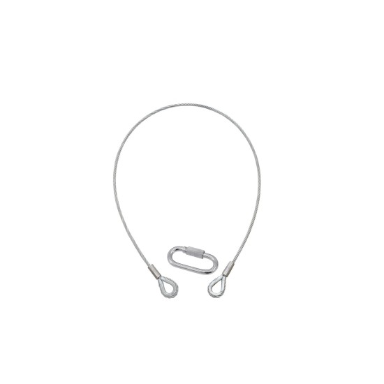 EUROLITE Corda di Sicurezza Argento 6x1000mm con Redancia e Connettore Fino a 35 kg