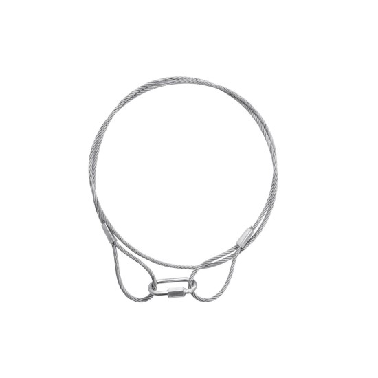 EUROLITE Corda d'acciaio 900x3 mm e Connettore rapido A-50 in Acciaio Zincato