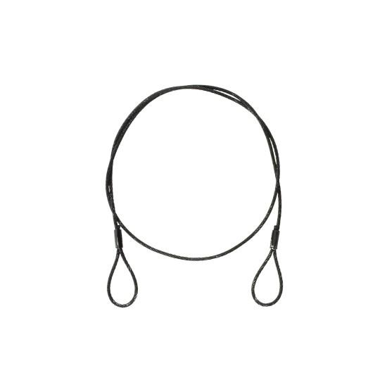 EUROLITE Corda d'Acciaio Nera 900x3 mm con Passanti - Senza Connettore