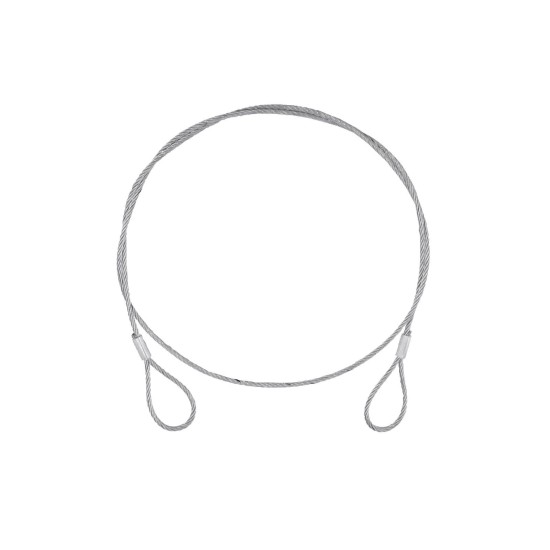 Cavo d'Acciaio EUROLITE 900x4mm Argento per Sollevamento - Senza Gancio Rapido