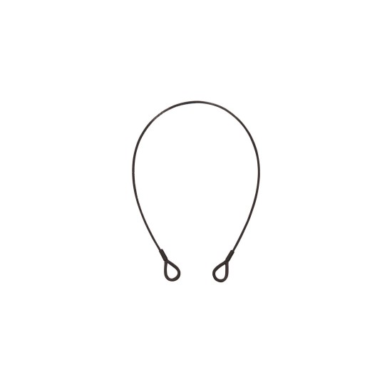 Corda di Sicurezza EUROLITE 600x3 mm Nera con Redancia - Corda d'Acciaio per Fissaggio e Protezione