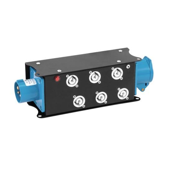 EUROLITE SAB-62X Distributore di corrente da palco con 6 uscite PowerCON e ingresso/uscita CEE 16A