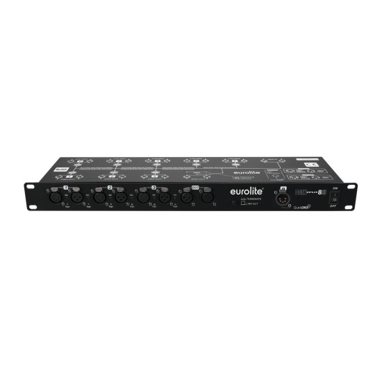EUROLITE DMX Split 8X: Splitter con Galvanizzazione, XLR 3/5 Poli e QuickDMX