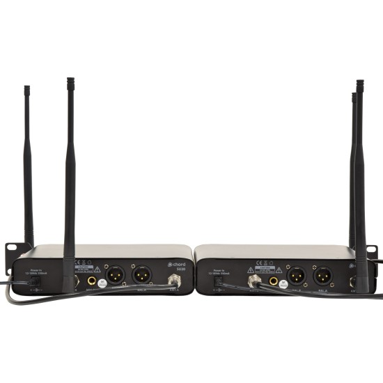 Set microfoni wireless ad archetto SU20 Dual UHF Beltpack Microphone Set Red Green Set microfoni wireless ad archetto SU20 Dual UHF Beltpack Microphone Set Red Green