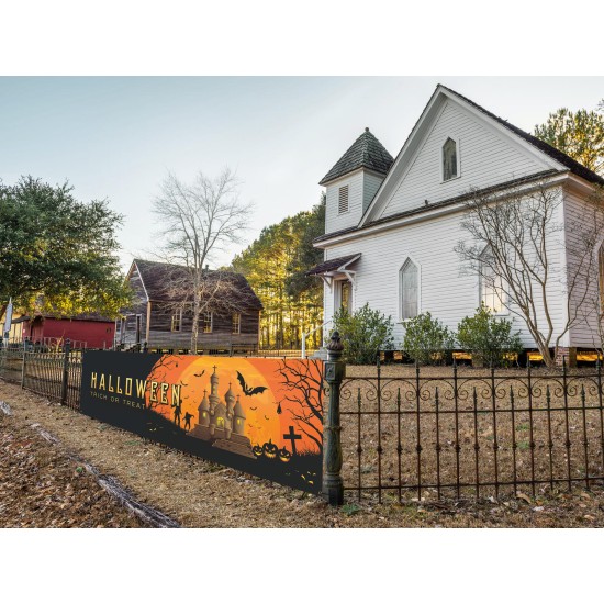 Banner Halloween EUROPALMS Casa degli Spiriti 300x90 cm - Decorazione Spaventosa per Eventi